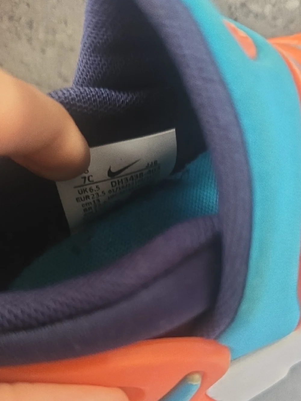 Nike Kids Slip-On Sneakers in Bright Blue and Orange - Picture 2 of 9